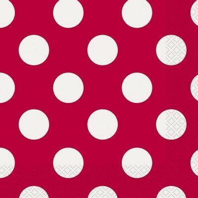 TOVAGLIOLI 33X33 ROSSO POIS BIANCHI 16PZ