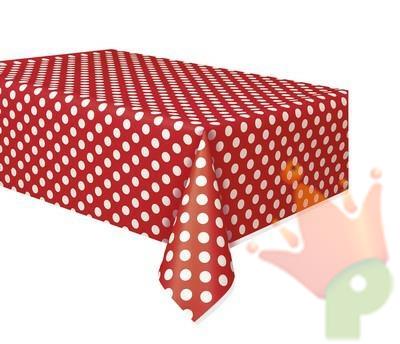TOVAGLIA 138X274CM ROSSO POIS BIANCHI