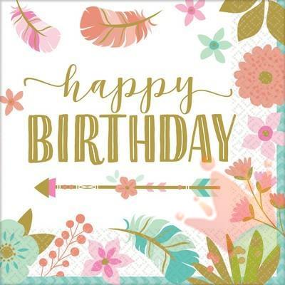 TOVAGLIOLI 25X25 BOHO BIRTHDAY GIRL 16PZ