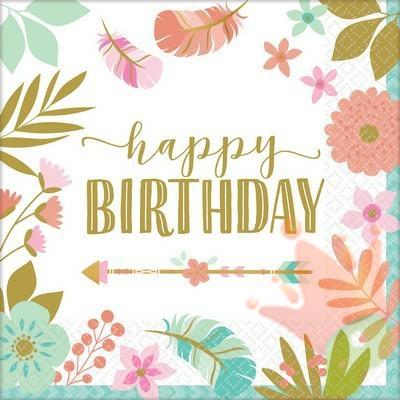 TOVAGLIOLI 33X33 BOHO BIRTHDAY GIRL 20PZ