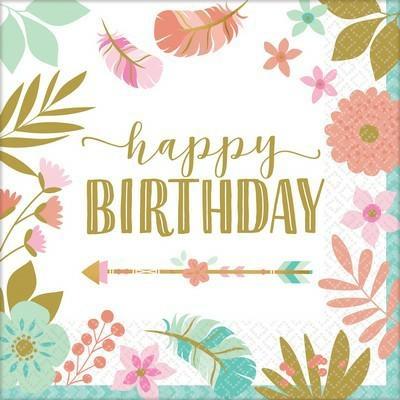 TOVAGLIOLI 33X33 BOHO BIRTHDAY GIRL 20PZ