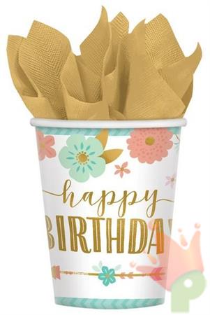BICCHIERI 266ML BOHO BIRTHDAY GIRL 8PZ