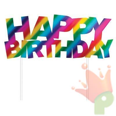 CAKE TOPPER HAPPY BIRTHDAY MULTICOLOR