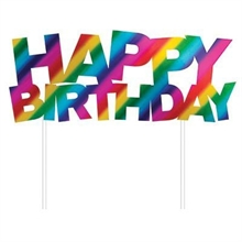 CAKE TOPPER HAPPY BIRTHDAY MULTICOLOR