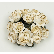 GIROCANDELA CON ROSE CREMA E ORO GLITTERATE