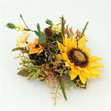 GIROCANDELA CON GIRASOLI E BACCHE