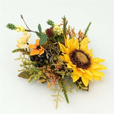 GIROCANDELA CON GIRASOLI E BACCHE