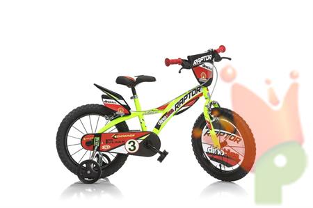BICICLETTA 16 RAPTOR GIALLA