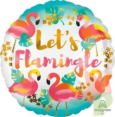 PALLONCINO MYLAR 18INCH LET'S FLAMINGLE