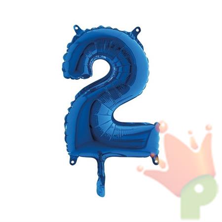PALLONICNO MYLAR NUMERO 2 14INCH BLU
