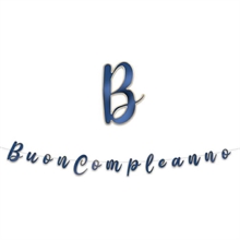 FESTONE SCRITTA BUON COMPLEANNO BLUE GOLD