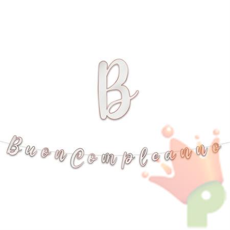 FESTONE BUON COMPLEANNO ROSA GOLD 3MT