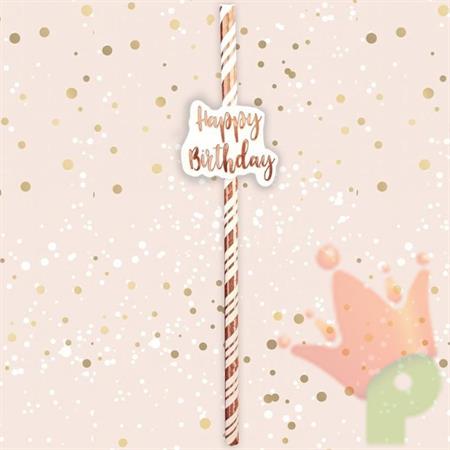 CANNUCCE ROSA GOLD HAPPY BIRTHDAY 6PZ