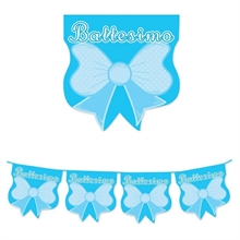 FESTONE SAGOMATO IN PLASTICA BATTESIMO BABY CELESTE