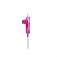 CANDELINA NUMERO 1 PRESTIGE FUCSIA METAL 9CM