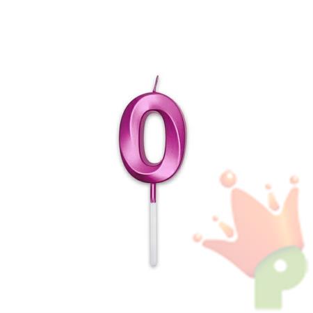 CANDELINA NUMERO 0 PRESTIGE FUCSIA METAL 9CM