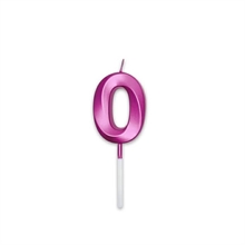 CANDELINA NUMERO 0 PRESTIGE FUCSIA METAL 9CM