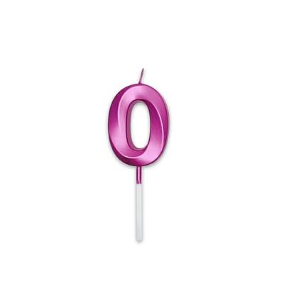 CANDELINA NUMERO 0 PRESTIGE FUCSIA METAL 9CM