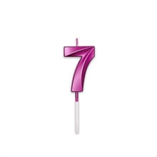 CANDELINA NUMERO 7 PRESTIGE FUCSIA METAL 9CM