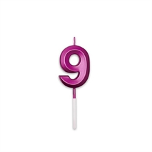 CANDELINA NUMERO 9 PRESTIGE FUCSIA METAL 9CM
