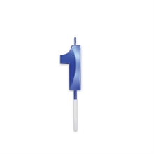 CANDELINA NUMERO 1 PRESTIGE BLU METAL 9CM