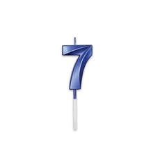 CANDELINA NUMERO 7 PRESTIGE BLU METAL 9CM