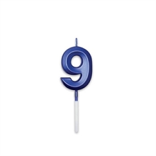 CANDELINA NUMERO 9 PRESTIGE BLU METAL 9CM