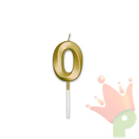 CANDELINA NUMERO 0 PRESTIGE ORO METAL 9CM