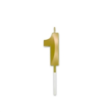 CANDELINA NUMERO 1 PRESTIGE ORO METAL 9CM