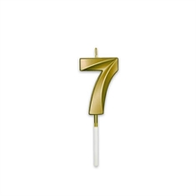 CANDELINA NUMERO 7 PRESTIGE ORO METAL 9CM
