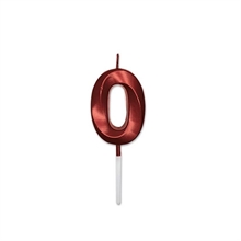 CANDELINA NUMERO 0 PRESTIGE ROSSO METAL 9CM