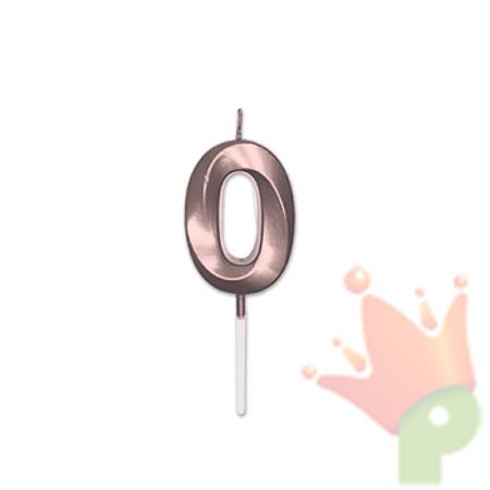 CANDELINA NUMERO 0 PRESTIGE ROSE GOLD METAL 9CM