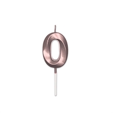 CANDELINA NUMERO 0 PRESTIGE ROSE GOLD METAL 9CM
