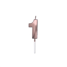 CANDELINA NUMERO 1 PRESTIGE ROSE GOLD METAL 9CM