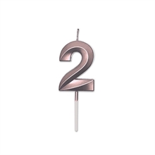 CANDELINA NUMERO 2 PRESTIGE ROSE GOLD METAL 9CM