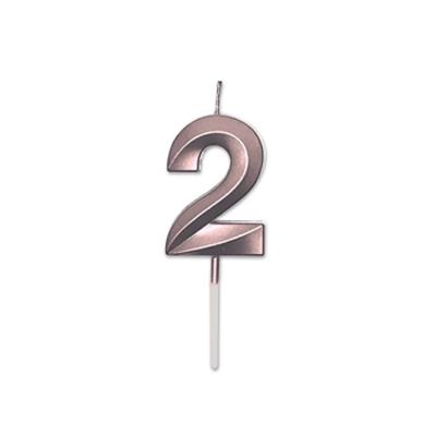 CANDELINA NUMERO 2 PRESTIGE ROSE GOLD METAL 9CM