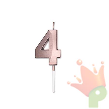 CANDELINA NUMERO 4 PRESTIGE ROSE GOLD METAL 9CM