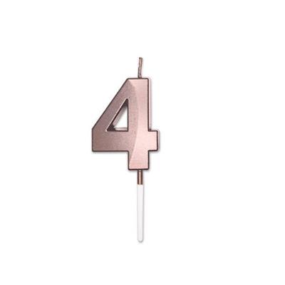 CANDELINA NUMERO 4 PRESTIGE ROSE GOLD METAL 9CM