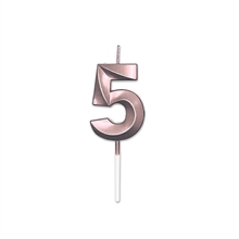 CANDELINA NUMERO 5 PRESTIGE ROSE GOLD METAL 9CM