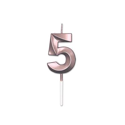 CANDELINA NUMERO 5 PRESTIGE ROSE GOLD METAL 9CM