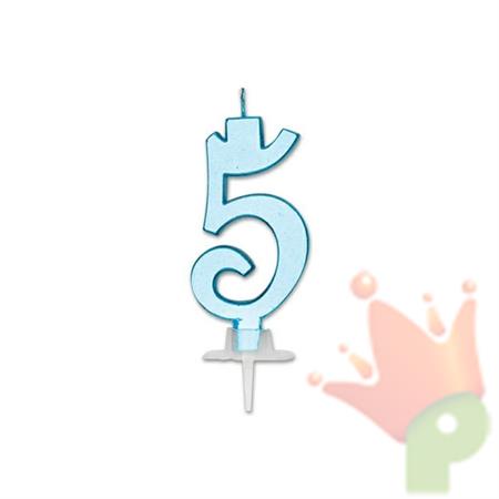CADNELINA NUMERO 5 CELESTE METAL 7CM