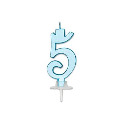 CADNELINA NUMERO 5 CELESTE METAL 7CM