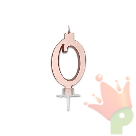 CANDELINA NUMERO 0 ROSA GOLD METAL 7CM