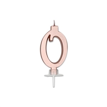 CANDELINA NUMERO 0 ROSA GOLD METAL 7CM
