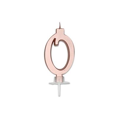 CANDELINA NUMERO 0 ROSA GOLD METAL 7CM