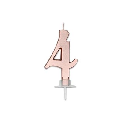 CANDELINA NUMERO 4 ROSE GOLD METAL 7CM
