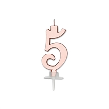 CANDELINA NUMERO 5 ROSE GOLD METAL 7CM