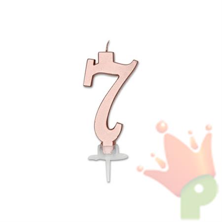 CANDELINA NUMERO 7 ROSE GOLD METAL 7CM