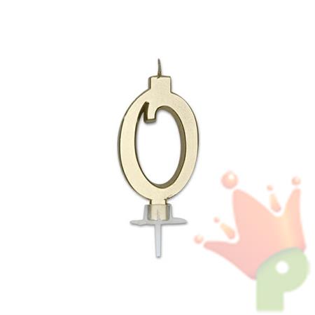 CANDELINA NUMERO 0 ORO METAL 7CM