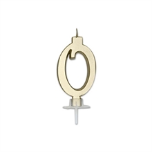 CANDELINA NUMERO 0 ORO METAL 7CM